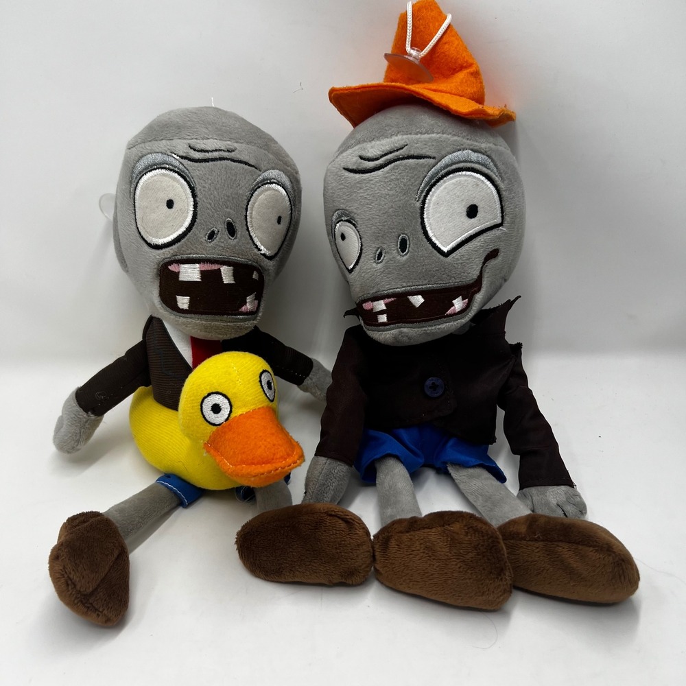 Plants vs Zombies PvZ Plush Zombies Ducky Tube And Conehead With‎ Suction Cup
